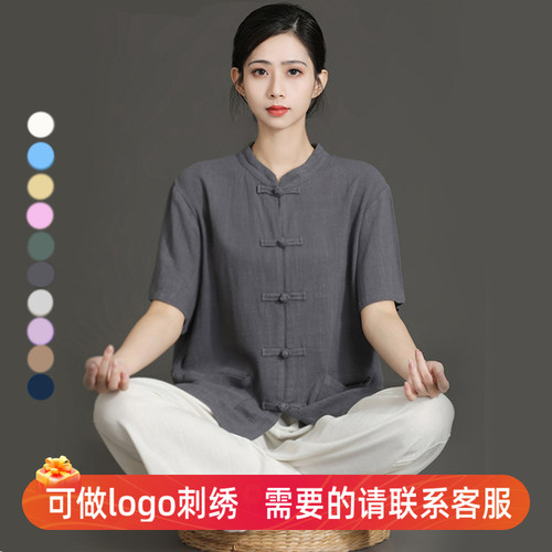 棉麻太极练功服夏季新款武术