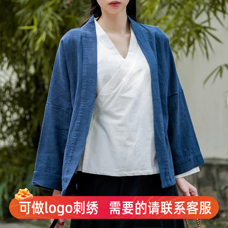 中国棉麻外套春秋短款改良汉服