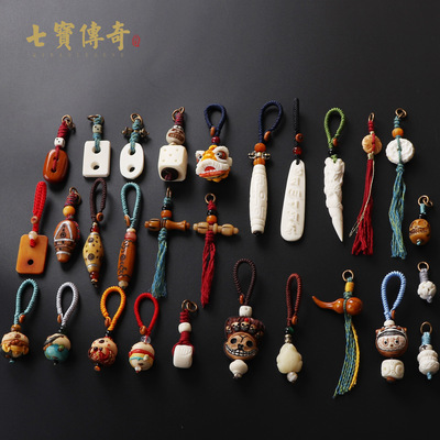 原创设计牛骨系列小挂件 藏传佛珠配饰流苏搭配 钥匙包挂件