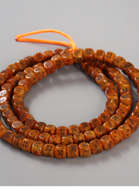 藏传老牛骨骰子珠108颗念珠 藏式佛珠长手串男女 本命年手链