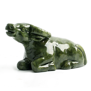 玄众阁 玉石牛摆件石牛石雕金牛饰品卧牛12生肖水牛属牛玉牛