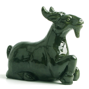 玄众阁 南玉玉石羊摆件属羊形12生肖玉羊石雕属相石羊饰品金羊