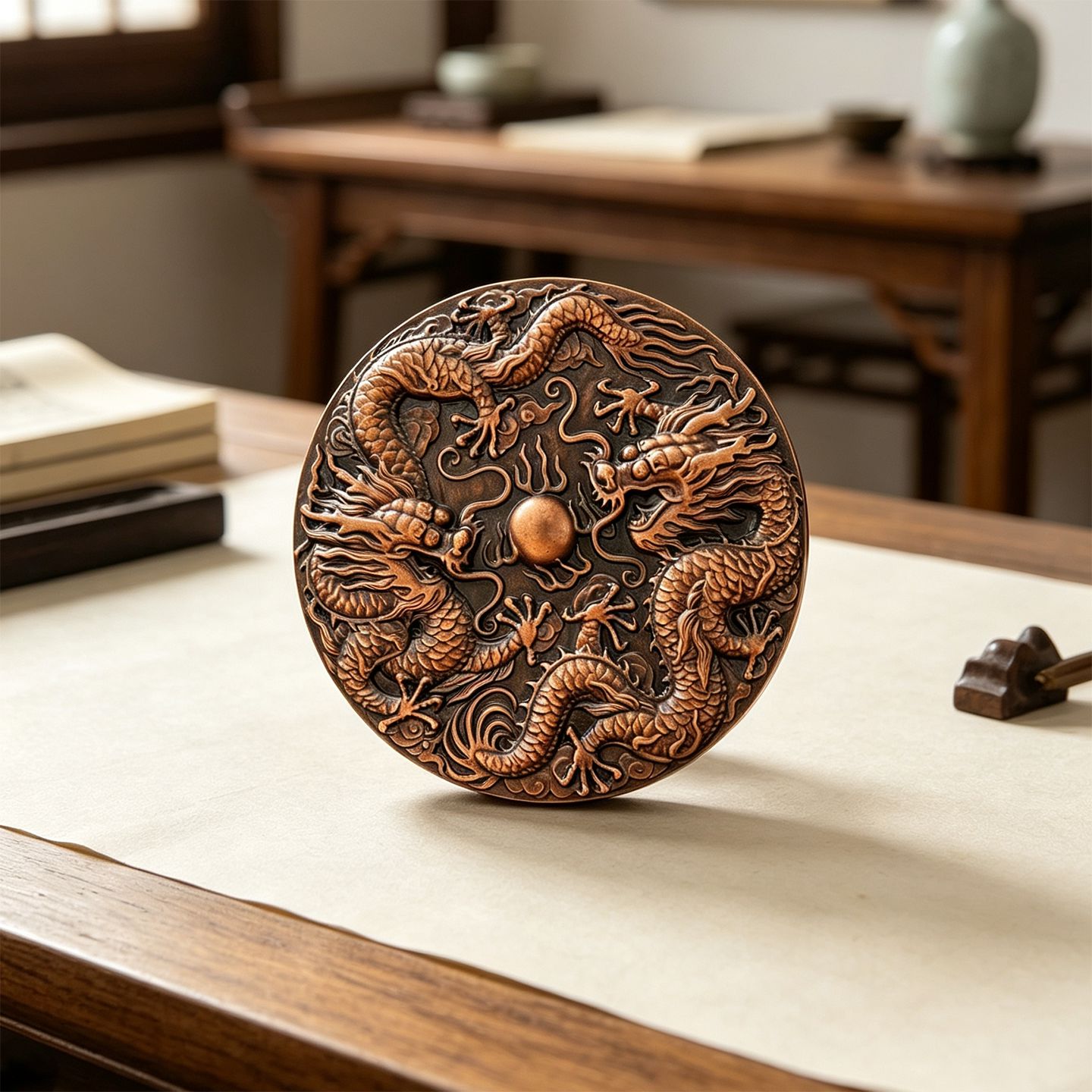 中国龙铜章金属青龙饰品