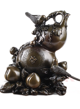 铜葫芦客厅摆件福禄双喜