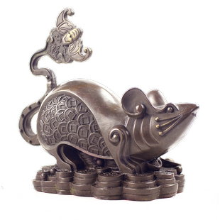 玄众阁 金钱蝠鼠摆件办公室横梁压顶客厅房梁压床卧室房间装饰