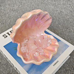 玄众阁 桃花来摆件吉祥物粉水晶鸳鸯一对白头偕老闺蜜粉晶比翼鸟