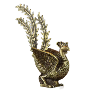 玄众阁 铜朱雀摆件五行缺火补火饰品金属浴火凤凰鸟属火属性