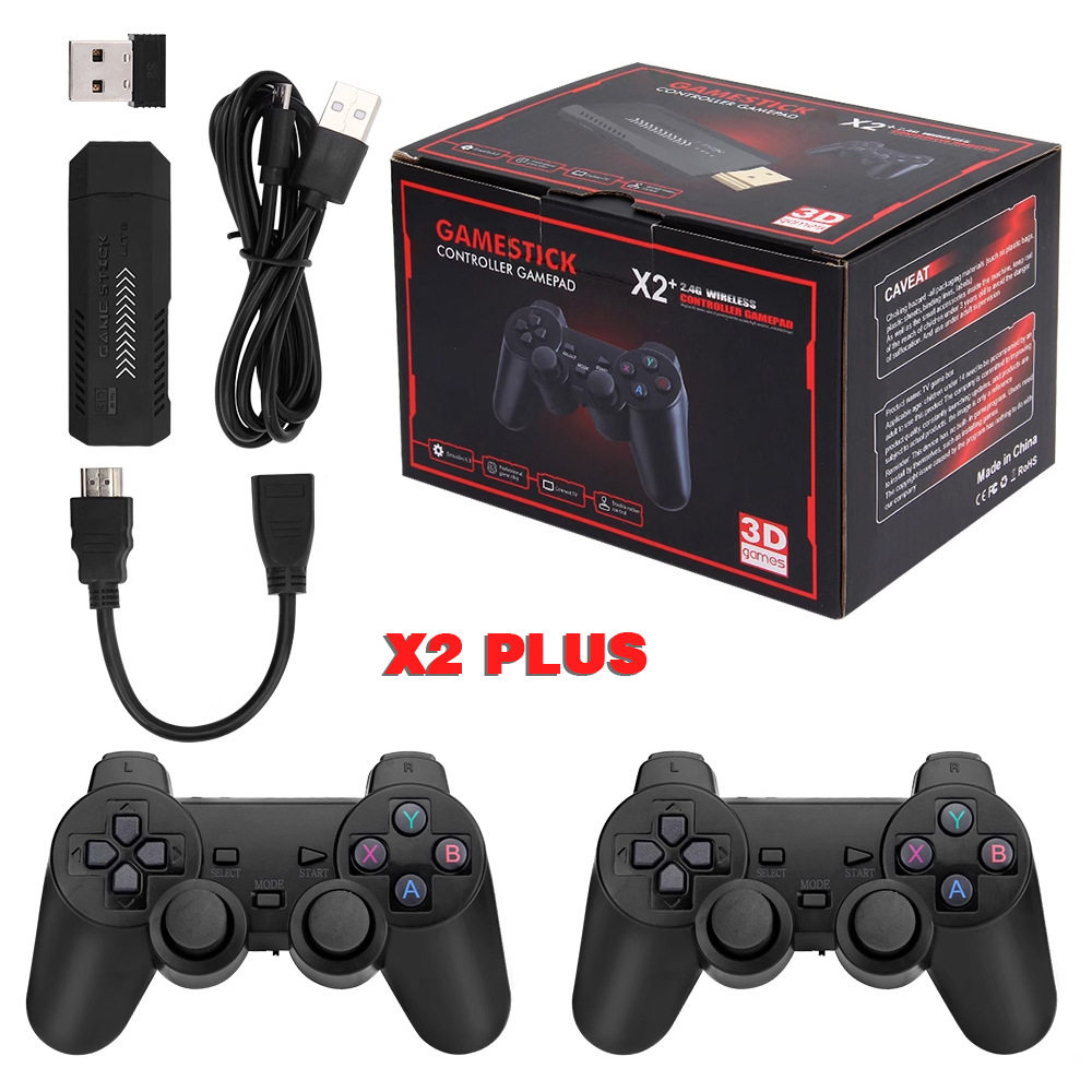 新款X2PLUS游戏机4K高清家庭游戏街机2.4G无线复古HDMI电视游戏机