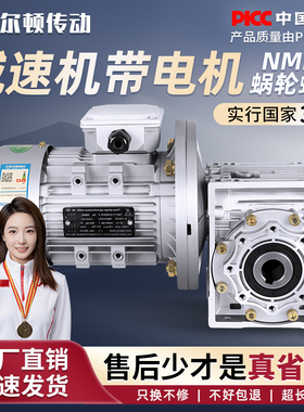RV蜗轮蜗杆减速机带电机NMRV涡轮减速器电机一体380V变速箱齿轮箱