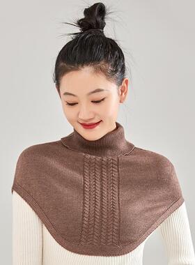 冬季时尚高领毛衣披肩女斗篷