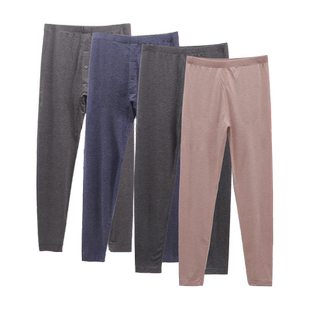 新1系冬新款情侣飘飞绒男保暖裤薄款发热秋裤女单裤纯色打底衬裤