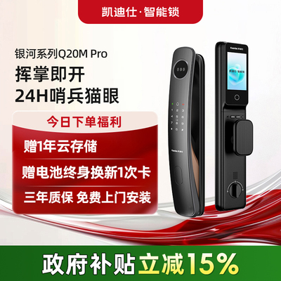 凯迪仕Q20MPro掌静脉指纹密码大屏猫眼电子锁入户家用智能门锁