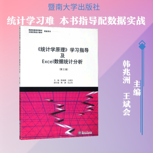 正版现货 《统计学原理》学习指导及Exce数据统计分析 韩兆洲,王斌会 主编;熊剑,吴云凤 副主编 著 暨南大学出版社