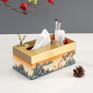 新中式奢华纸巾盒创意高档轻奢抽纸盒家用客厅简约茶几遥控器收纳