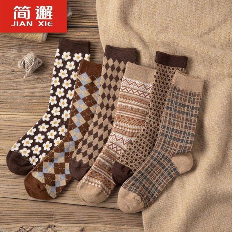 袜子女复古中筒袜秋冬季款日系