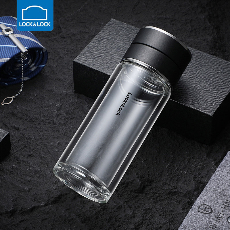 乐扣乐扣茶水分离泡茶双层玻璃杯