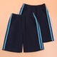 童装 藏青色五分裤 校服短裤 男女童校裤 藏青色白蓝二条杠运动裤 夏季