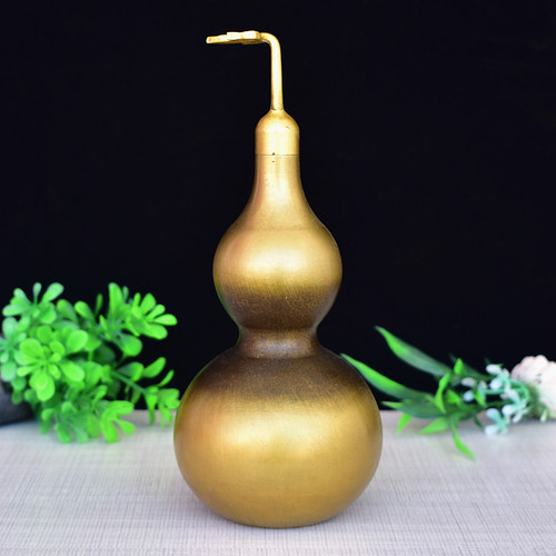 仿古纯铜葫芦摆件黄铜八卦开口葫芦家居保平安装饰品送长辈礼物