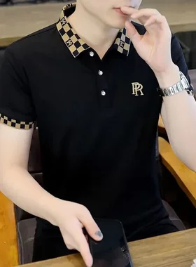 POLO衫大码男装短袖t恤翻领夏季潮流半袖上衣服青年夏装高端体恤