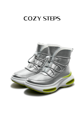COZY STEPS可至冬季女休闲雪地靴保暖舒适厚底皮毛一体雪地靴8110