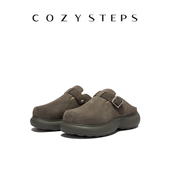 女羊皮毛保暖厚底勃肯拖鞋 COZY STEPS可至25新品 休闲舒适包头半拖