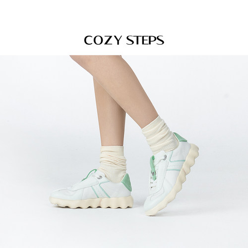 COZY STEPS可至春季新休闲女士法棍德训鞋舒适复古潮流百搭休闲鞋