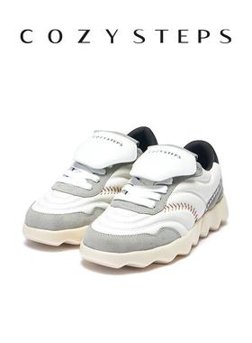 COZY STEPS可至春季新复古女士法棍德训鞋牛皮厚底百搭舒适休闲鞋