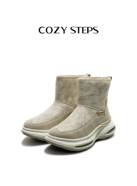 COZY STEPS可至 冬季新款保暖舒适靴子中筒厚底运动雪地靴8107