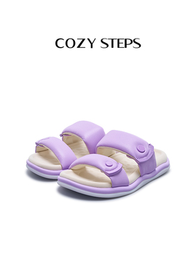 COZY STEPS可至夏季新款舒适休闲百搭女士夹心鞋平底一字拖6048
