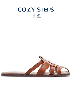 COZY STEPS可至夏季新女士罗马凉鞋休闲经典百搭舒适平底编织凉鞋