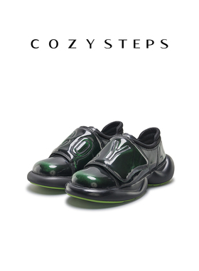COZY STEPS可至秋季新款经典擦色乐福鞋厚底增高舒适泡泡鞋 7174