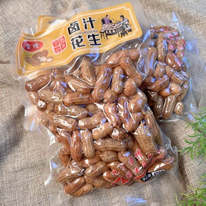 雪增卤汁花生水煮五香带壳湿花生保鲜卤味下酒菜袋装烧烤佐餐408g