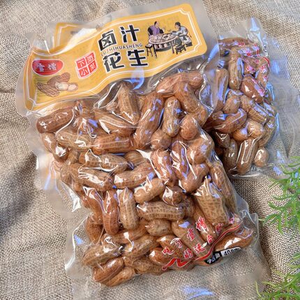 雪增卤汁花生水煮五香带壳湿花生保鲜卤味下酒菜袋装烧烤佐餐408g
