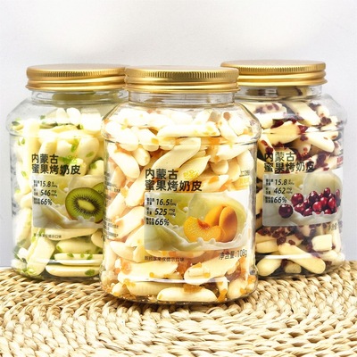 奶星人内蒙古鲜烤奶皮内蒙古蜜果烤奶皮酸奶黄桃奇异果味桶装108g