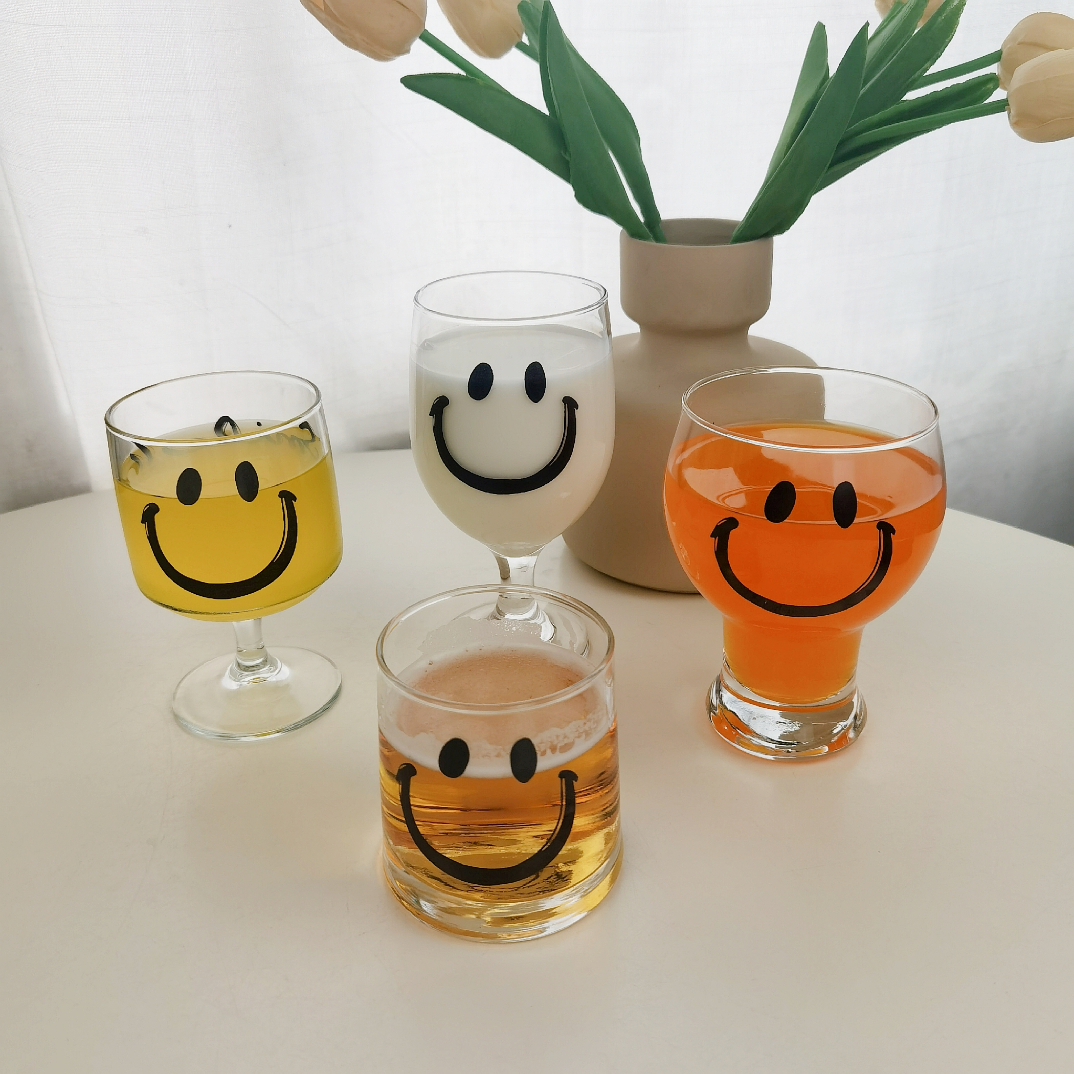 韩式笑脸原创ins玻璃杯