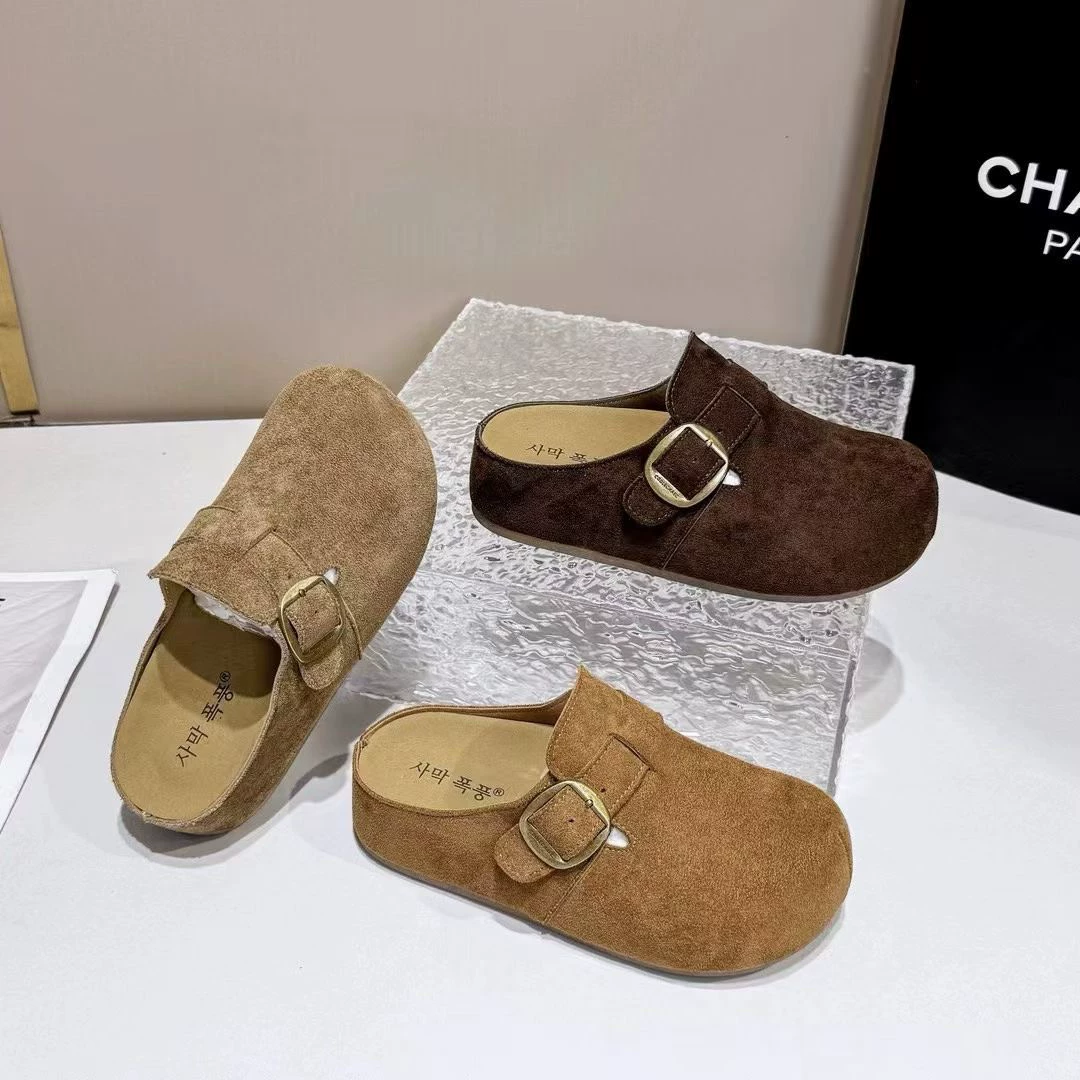 闺蜜优选2026春季新款女鞋平底低跟包头沙滩百搭休闲鞋真皮凉拖鞋,女鞋,包头拖,淘宝优惠券,粉丝福利购,淘宝优惠卷