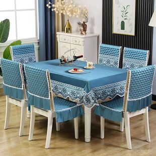 家用连体椅垫餐桌布现代简约四季通用加厚防滑中式一体椅子垫套罩