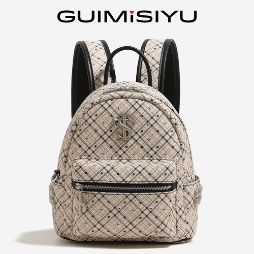 stk双肩包女高级感大学生通勤小背包小众潮牌大容量旅游轻便书包