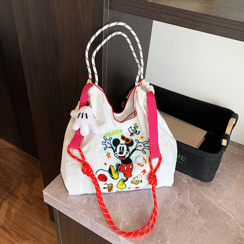 卡通刺绣托特包包女单肩斜挎包