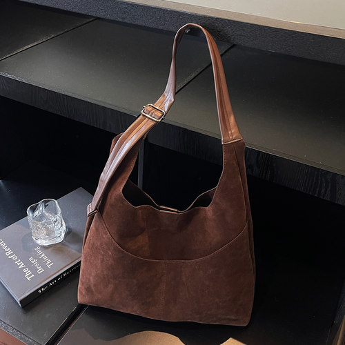 韩版美拉德磨砂pu斜挎单肩托特包