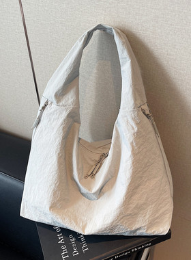 包包女时尚休闲托特包2025新款潮百搭大容量腋下包通勤带拉链布袋