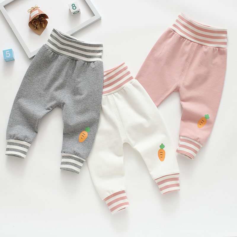 春秋薄款护肚男女宝宝开档纯棉单裤婴幼儿外穿高腰休闲大屁屁裤PP