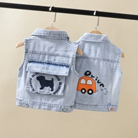 Джинсовый жилет для мальчиков, детская осенняя майка топ, куртка без рукавов, коллекция 2023, в западном стиле