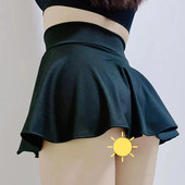 百褶半身抽褶显瘦高腰子可爱易无内衬