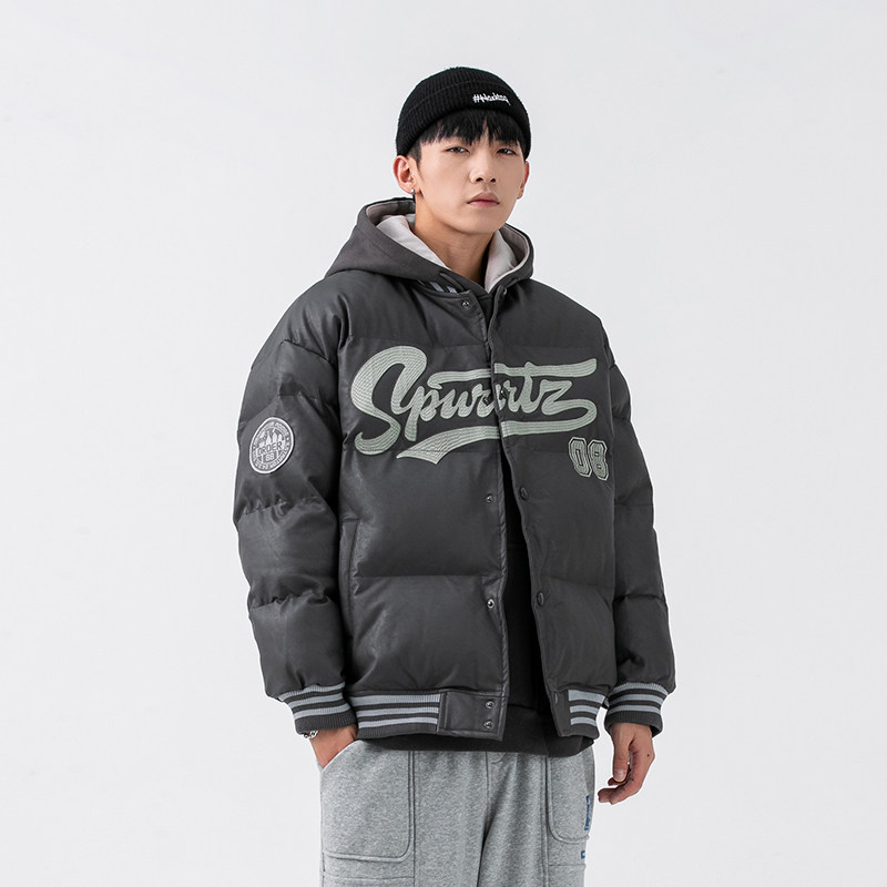 2026冬季新款男装日系潮牌字母刺绣棒球服棉衣加厚外套MY268-F195,男装棉衣,电商A101（原外27）