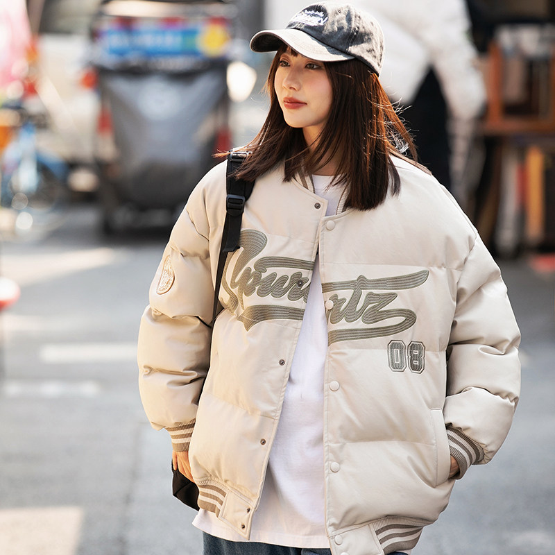 2026冬季新款男装日系潮牌字母刺绣棒球服棉衣加厚外套MY268-F195,男装棉衣,电商A101（原外27）