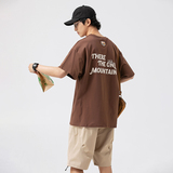 2026夏季新款男装日系潮牌后背字母印花短袖宽松圆领T恤T838-F38，男装T恤，电商A101（原外27）