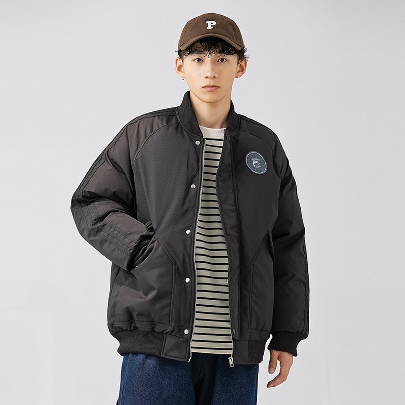 2026冬季新款男装日系潮牌拼接棒球领加厚工装棉服外套MY318-F195,男装棉衣,电商A101（原外27）
