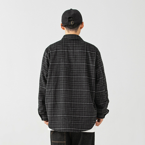 2026冬季新款男装日系潮牌加厚大格子长袖衬衫衬衣CS182-F95图片