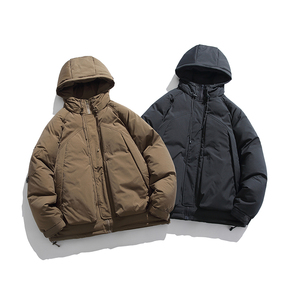 2026冬季新款男日系潮牌纯色宽松休闲连帽棉服加厚外套MY326-F195图片